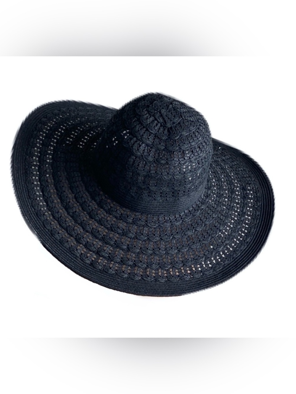 ZINGARA BLACK WIDE BRIMMED SUN HAT